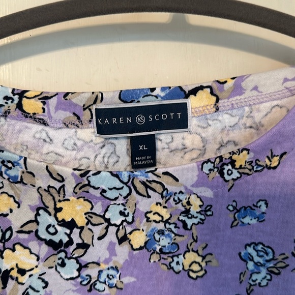 Karen Scott Short Sleeve Top Size XL NWOT - Picture 3 of 8